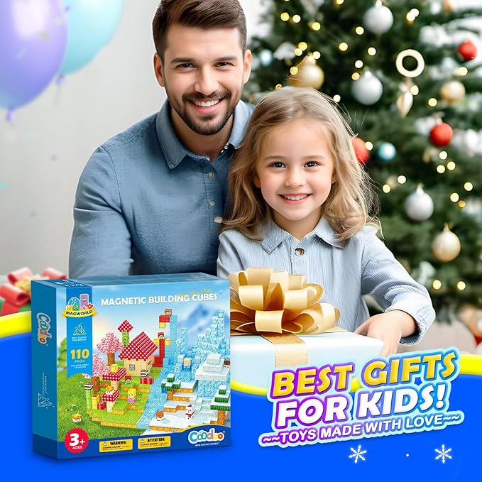 110PCS Magnetic Blocks - Build Mine Magnet World Games & Frozen Toys Set, Magnetic Tiles Building Outdoor Toys for Boys Girls 3+, Classroom Must Haves Toddler Sensory Toys for Kids 3 5 7, Kids Gifts