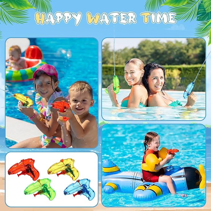 Leyndo 32 Pack Mini Water Gun for Kids Colorful Blaster Squirt Pistol Small Fun Water Gun Bulk for Outdoor Beach Game Summer Swimming Pool Party Favor(Vibrant Style)