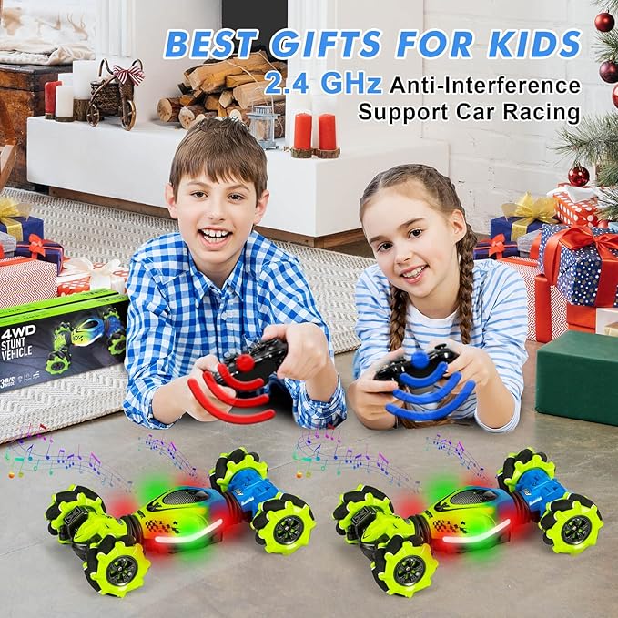 Gesture RC Car, Gesture Sensing RC Stunt Car Toy for Boys Girls, 360° Rotate 4WD Drift Off Road with Lights Music, Best Birthday Gift Toys for Kids Age 8-13 6 7 8 9 10 11 12 Years Old