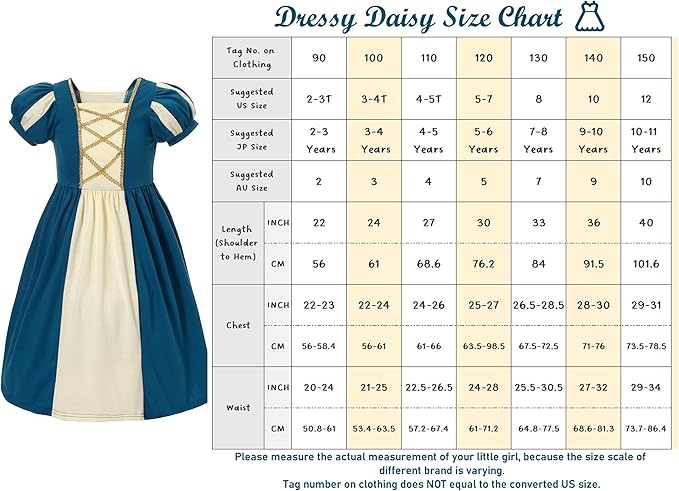 Dressy Daisy Toddler and Little Girls Princess Dress Up Clothes for Halloween Birthday Party Everyday Outfit Play Wear