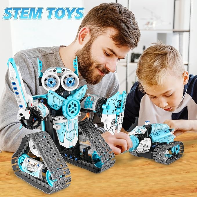 STEM Robot Building Kit for Boys 6-12, APP & Remote Control RC Toy for Kids Science LearningDIY Educational Gift Set for Age 6 7 8 9 10 11 12+ Boys & Girls