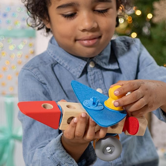 Melissa & Doug Blockables™ Vehicles Snap and Play, Mix and Match Connectable Wooden Building Blocks Play Set Toy for Preschool Boys and Girls (54 Pcs)