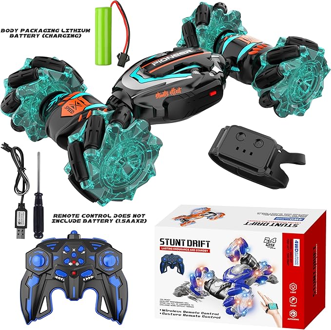 Remote Control Car, Gesture Sensing RC Stunt Car, 4 WD Transform Off Road for Rotating, 2.4Ghz Hand Controlled Remote Control Twister Cars, RC Cars for Kids Boys Girls Toy Gift Age 6 7 8 9 10 11 12 yr