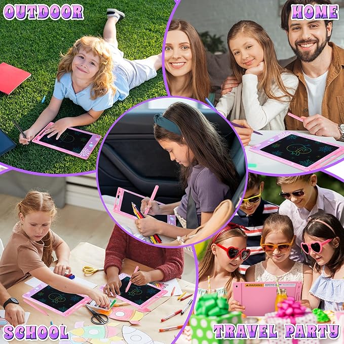 Nezyo 12 Pack Large Snowflake Party Favors LCD Writing Tablet for Kids 8.5 Inch Frozen Party Favors Snowflake Drawing Tablet Erasable Reusable Electronic Drawing Pads for Birthday Supplies Gifts