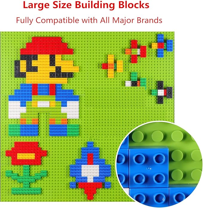 burgkidz Big Building Block Set - 214 Pieces Toddler Educational Toy Classic Large Size Building Block Bricks - 13 Fun Shapes and Storage Bucket - Compatible with All Major Bulk Bricks Set