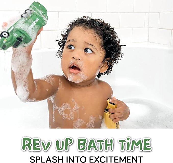 SplashEZ Mold Free Car Bath Toys for Kids | Toddler Bath Toys with No Hole for Water | Vehicles Set Ideal Size for Little Hands | Safe, Durable for Endless Tub Fun | Great for Boys & Girls Ages 0+
