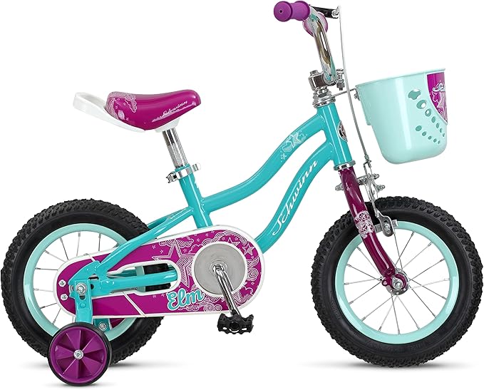 Schwinn Elm Bike, 12 Inch Bike for Kids Ages 2-4, SmartStart Ergonomic Design for Kids, Adjustable Seat Grows with your Child, Rear Coaster Brake and Front Caliper Brake, Training Bicycle