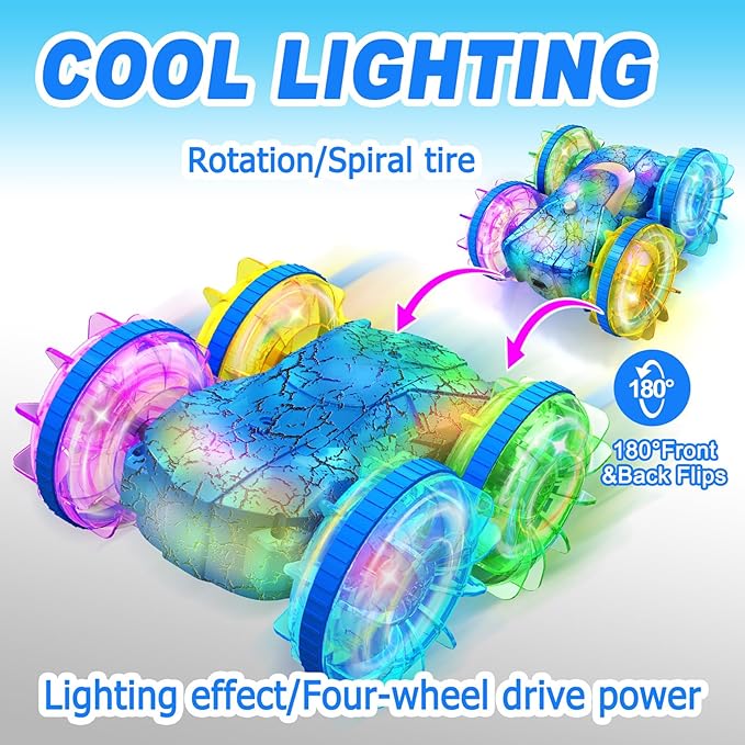 Amphibious Remote Control Car Boat,2.4Ghz 360° Rotation Gesture Sensing Stunt RC Cars,4WD Waterproof Rc Trucks,Water Beach Pool Toys for Kids Ages 6-12,Toys Gifts for Boys and Girls