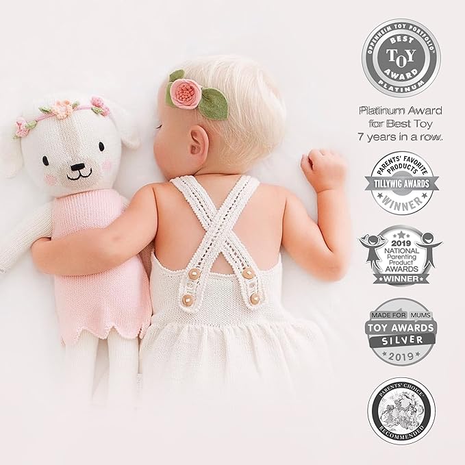 cuddle + kind Charlotte The Dog Little 13" Hand-Knit Doll – 1 Doll = 10 Meals, Fair Trade, Heirloom Quality, Handcrafted in Peru, 100% Cotton Yarn