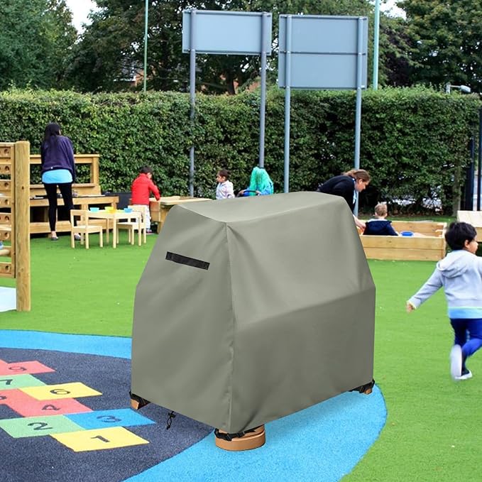 Kids Water Table Cover,Outdoor Heavy 600D Waterproof Anti-UV Dustproof Kids Water Play Table Cover,Compatible with Step2 Rain Showers Splash Pond Toddler Water Table,Grayish Green,Cover Only