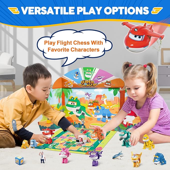 Super Wings 14-Pack Transforming Toys, 2 inch Airplane Collector Character Toy with Dinosaur Mini Collectible Action Figure with Poke Open Gift Pack, Small Figurines Kids Toy for Boys Girls Ages 3 Up