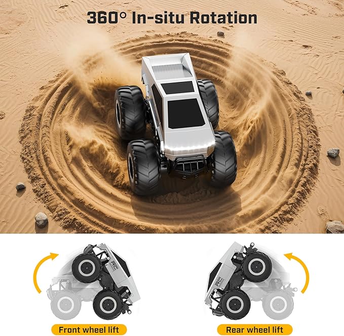 WayEee Cyber Truck Toy RC Car - Remote Control Monster Truck for Kids 6+, Amphibious 4WD All Terrain Off-Road Car, Waterproofing and Durable, 2.4GHz Remote Control, Boys Gift