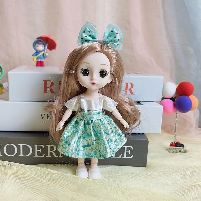 Thcbme 6 Pcs 6 Inch Princess Girl Mini Dolls, Small Princess Dolls, Little Girl Miniature Dolls for 3+ Year Old Girls