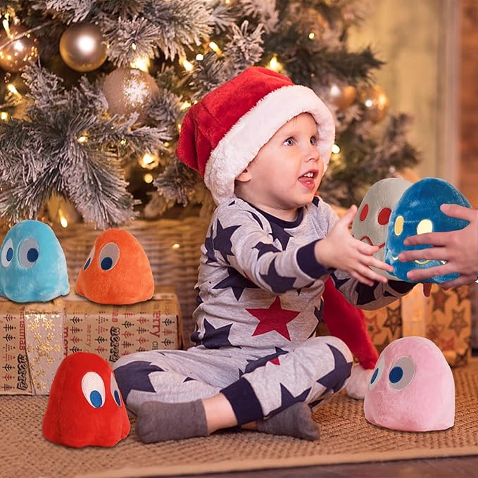 Pacn Game Man Plush Toys, Ghost Stuffed Animals Game Toys, Great as a Party Favor Gift or Companion,Ghost Plush Toy, Children's Day and Birthday Parties for Girls (Set of 8)
