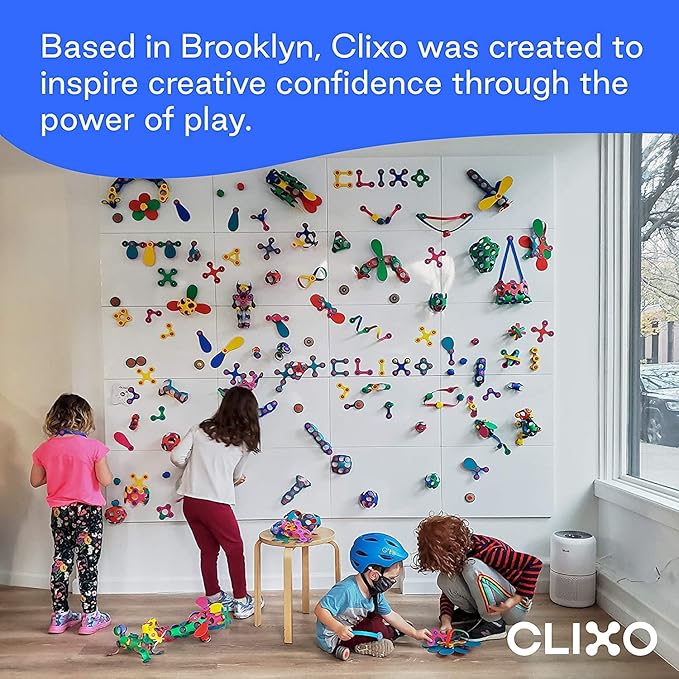 Clixo Window Travel Pack - Fun Magnetic Toy for Kids - 24-Piece Suncatcher Kit with Prisms & Suction Cups for Plane and Car Windows – Portable Rainbow Maker STEM Toy for Creative On the Go Car Playset
