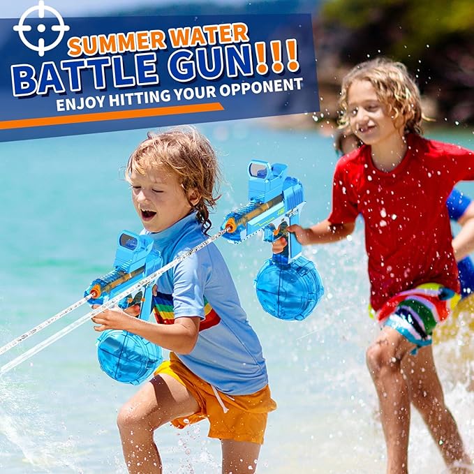 Manual Automatic Integrated Electric Water Guns with 520 Ammos - 36FT Transparent Automatic Squirt Guns Powerful Water Guns Strongest Water Blaster Summer Pool Toys for Kids & Adult