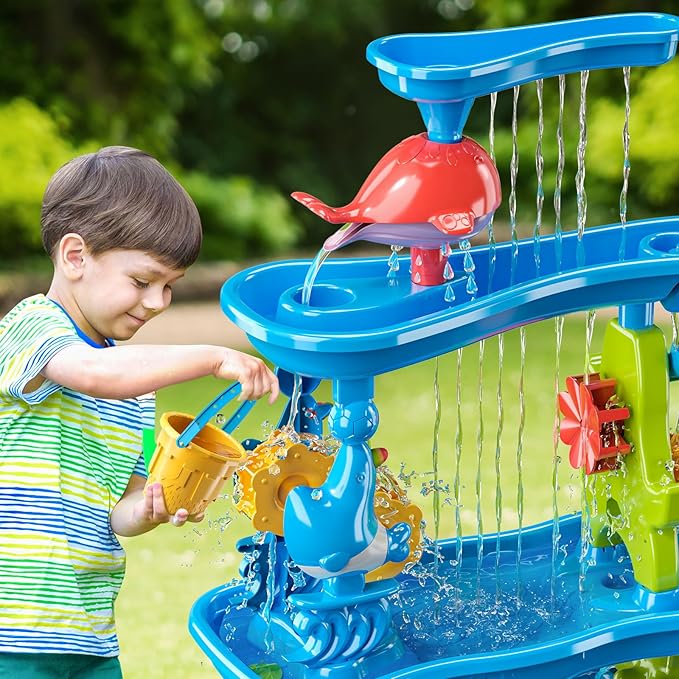 Water Table for Kids 3 4 5 6 7 Years Old - Water Playset for Toddlers 1-3 3-5, Water and Sand Play, Backyard Water Table, Summer Outdoor Beach Toys, Sensory Activity, Gifts for Boys Girls
