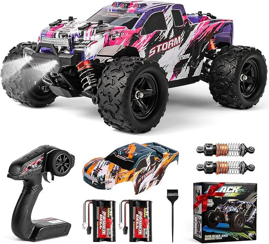 1:18 Scale RC Cars for Adults and Boys, 40KM/H Fast RC Cars 2.4Ghz Remote Control Car, 4X4 Off-Road Waterproof Monster RC Truck, Remote Control Truck with 2 Rechargeable Batteries and 2 Shells
