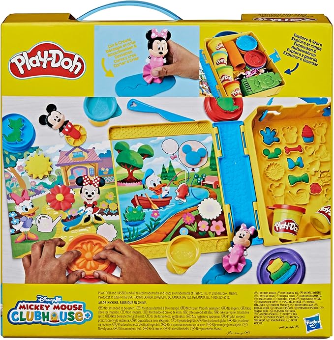 Play-Doh Disney Junior Mickey Mouse Clubhouse, Shape a Story Playset, Storage & Travel, Arts & Crafts Preschool Toys for Kids 2+