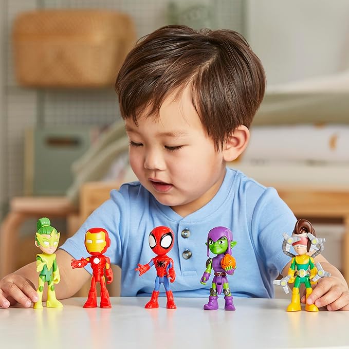 Spidey and his Amazing Friends Marvel, Friends & Foes Pack, 5 Action Figures, 4-Inch, Preschool Super Hero Toys for Kids Ages 3 and Up (Amazon Exclusive)