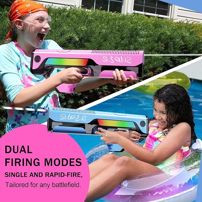 Electric Water Gun for Kids – High Powered Automatic Squirt Gun, Auto Suction Water Guns 32 FT Long Range Battery Water Blaster for Pool Beach Summer Outdoor Games