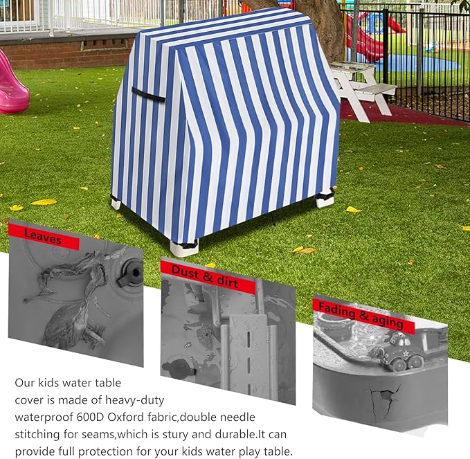 AIickwang Kids Water Table Cover,Outdoor Heavy Duty 600D Waterproof Anti-UV Toddler Water Play Tables Cover,Compatible with GoSports Splash Station Water Table,Blue