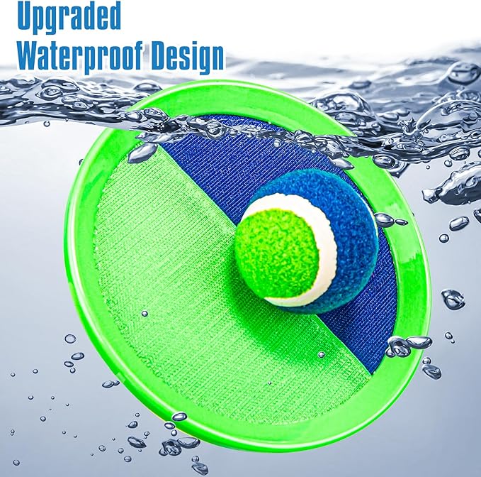 Shemira Toss and Catch Ball Game Set, Beach Pool Yard Outdoor Toys Games for Kids Ages 4-8-12, Lawn Beach Camping Outdoor Games for Adult Family, Birthday Summer Gifts for Kids, 4 Paddles 4 Balls
