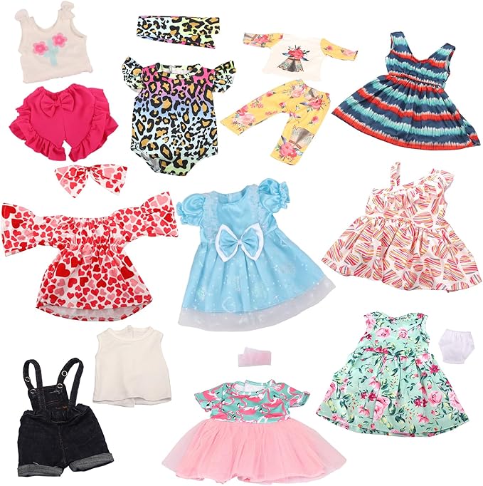 10 Sets of 18 Inch American Doll Clothes, Including 10 of Doll Clothing Dress Outfits for Gift Dolls, Birthday Gifts for Kids