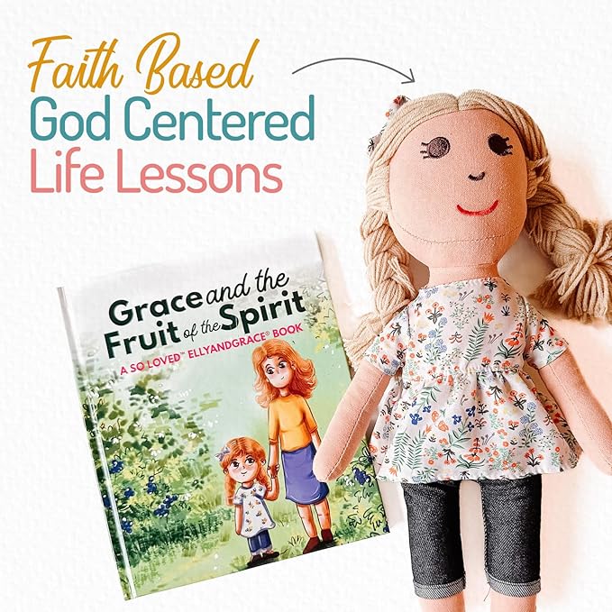 Elly & Grace Bible Stories for Kids, So Loved Collection: Book and Doll Set Teaching Christian Toddlers Faith Lessons, Great Baby Baptism Gifts for Girls (Grace Doll)