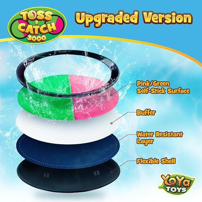 YoYa Toys Toss and Catch Ball Game Toy Set - 4 Paddles & 4 Sticky Balls - Fun Kids Outdoor Games Activity for Backyard, Beach, Park, Camping - Gift for Boys & Girls Ages 4 5 6 7 8 9 10 11 12 Year Old
