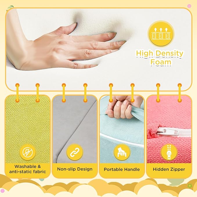 Foam Climbing Blocks for Toddlers 7 PCS Foldable Soft Play Set Toddler Climbing Toys Indoor Baby Climbing Gym Kids Corner Climber