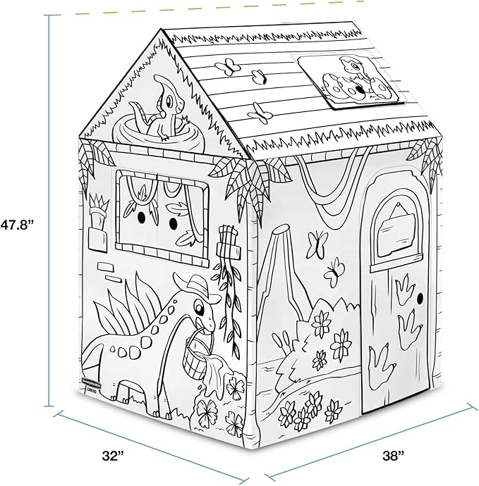 Bankers Box at Play Color in Dinosaur Playhouse, Cardboard Playhouse and Life Size Craft Activity for Kids and Families
