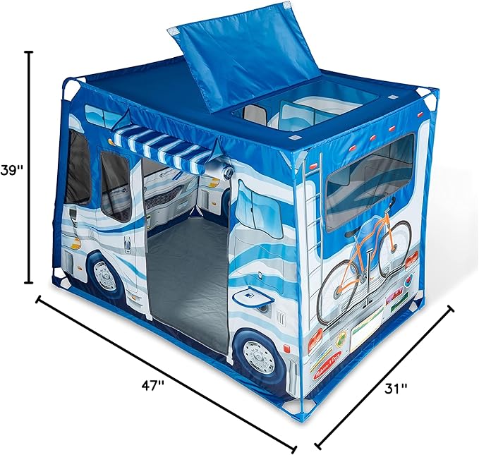 Melissa & Doug Let’s Explore Camper Tent Play Set – 47” x 31” x 39” Assembled