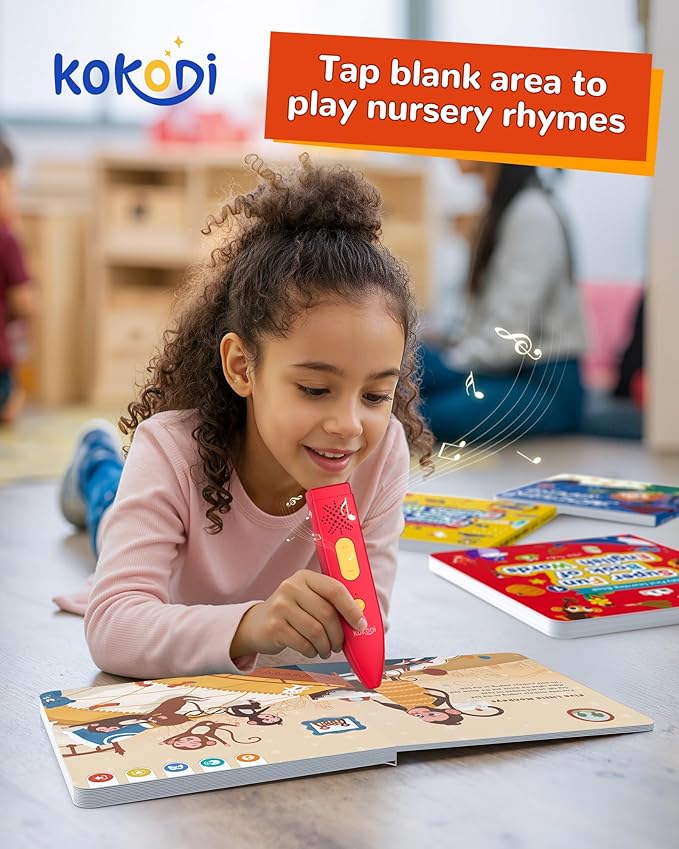 KOKODI Talking Pen Books Sets, Autism Sensory Games, Interactive Audio Sound Books Kids Learning Electronic Toys for Toddlers Kids, Early Educational Gifts Birthday Gifts for Boys Girls Age 2 3 4 5