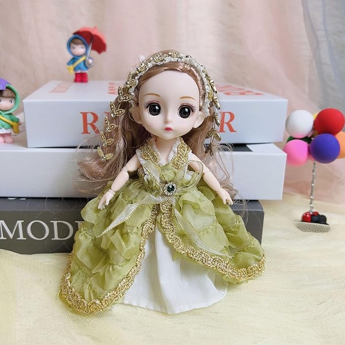 Thcbme 5 Pcs 6 Inch Princess Girl Mini Dolls, Small Princess Dolls, Little Girl Miniature Dolls for 3+ Year Old Girls