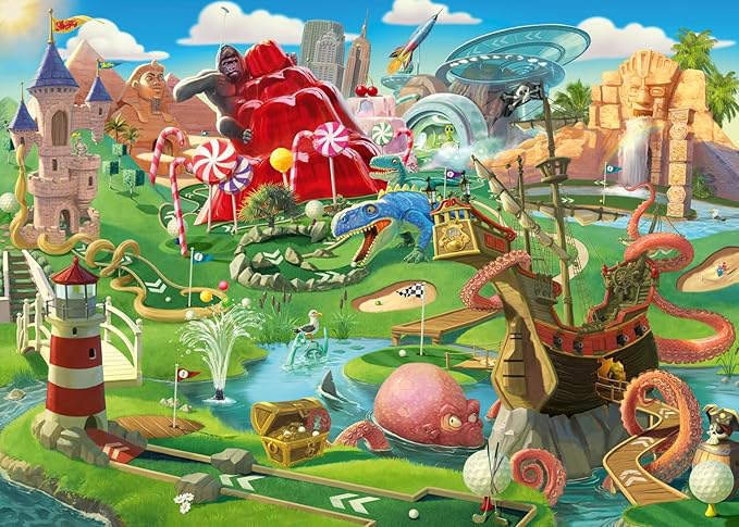 Ravensburger Putt Putt Paradise 500 Piece Large Format Jigsaw Puzzle for Adults - 12001002 - Easy to See & Easy to Hold Large Pieces Fit Together Perfectly