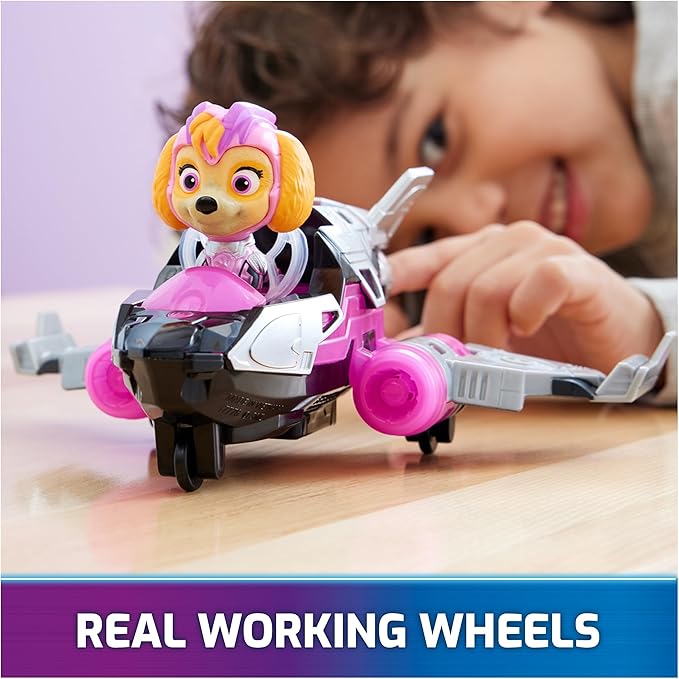 Paw Patrol: The Mighty Movie, Airplane Toy with Skye Mighty Pups Action Figure, Lights and Sounds, Kids Toys for Boys & Girls 3+
