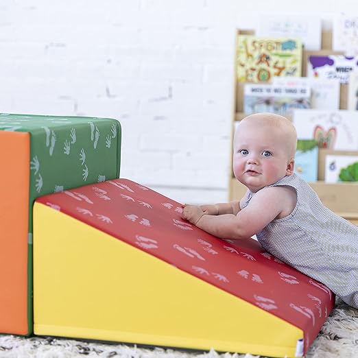 ECR4Kids SoftZone Single Tunnel Climber, Toddler Playset, Assorted, 3-Piece