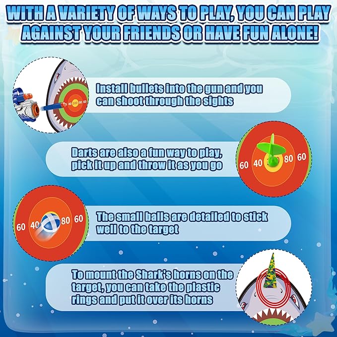 APEO Dart Board for Kids Dart Board Toys for Ages 8-13 with Gun Sticky Balls Darts and Rings Indoor Outdoor Yard Halloween Birthday Party Games for Kids Funny Gifts for 12 Year Old Boy