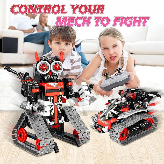 STEM Robot Building Kit for Boys 6-12, APP & Remote Control RC Toy for Kids Science LearningDIY Educational Gift Set for Age 6 7 8 9 10 11 12+ Boys & Girls