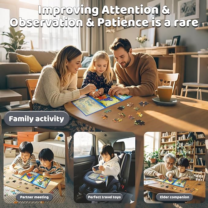 Dinosaur Puzzles for Kids Ages 3-5 41 Pieces Dinosaur Puzzles for 3 4 5 6 Year Old Travel Jigsaw Puzzle Airplane Car Road Trip Activities Games Toys Kids Gift