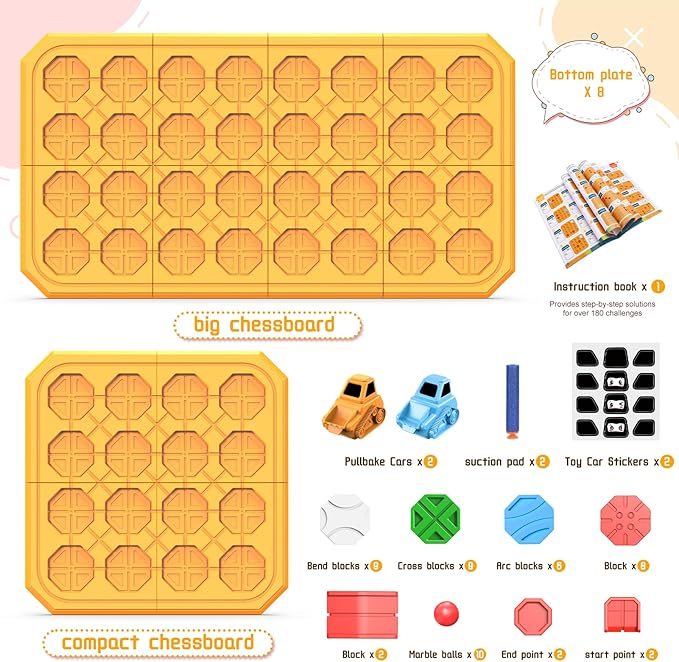 Logic Road Builder Games Toys: STEM Toys for 4 Year Old Kids Montessori Board Game Brain Teaser Puzzles Preschool Learning Activities Educational Toy for Toddler Ages 3 5 6 7 8-12 Boys Girls Gifts