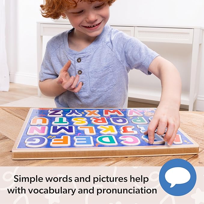 Melissa & Doug® Ms. Rachel™ Wooden Phonics Alphabet Sound Puzzle with Light-Activated Sound Effects, 24-Piece Toddler Toys for Boys and Girls Ages 2+ Years