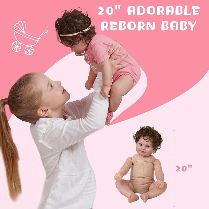 Milidool Realistic Reborn Baby Dolls That Looks Real-Lifelike Soft Body Newborn Baby Dolls, Real Looking 20 Inch American Girl Doll Handmade Real Life Baby Dolls Gift for Kids Age 3+