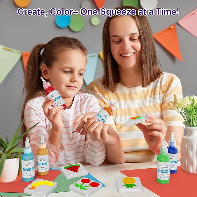 Kiditos Fruit Magic Water Elf Toy Kit,Aqua Fairy Water Gel Kit-20 Magic Gel&10 Molds-Make Your Own Water Elves&Squishy Toys–Fun Summer DIY Craft Kit,Birthday Gifts&Party Favors for Kids Ages 3+
