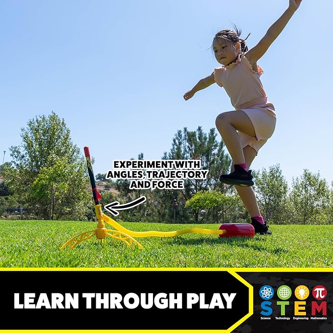 Stomp Rocket Super High-Performance X-Treme Rocket Launcher for Kids Soars Up to 400 Feet - 6 Rockets - Fun Outdoor Toys for Boys & Girls - STEM Foam Blaster - Ages 9 and Up