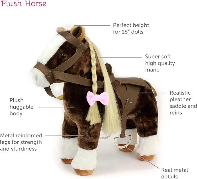 Playtime by Eimmie Play Pack Sets (Plush Horse Doll with Saddle)