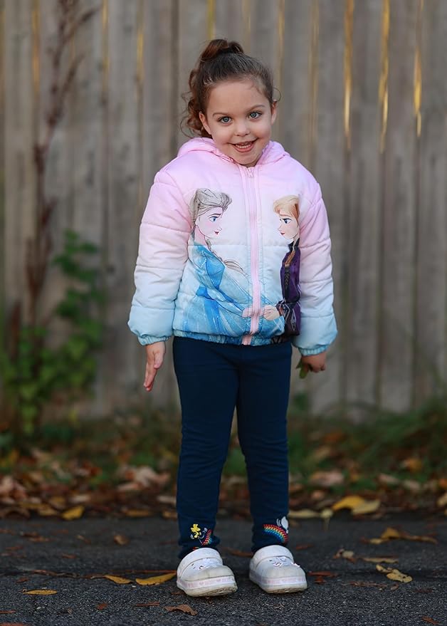 Disney Stitch Frozen Elsa Minnie Mouse Toddler Girl/Boy Puffer Jacket Kids Heavyweight Hooded Warm Winter Down Coat 2-13Years