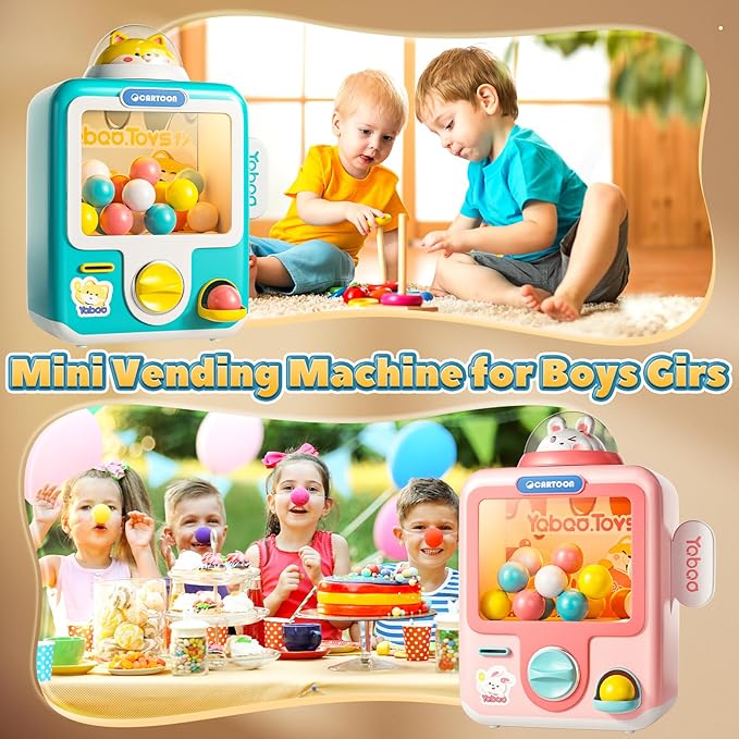 Skirfy Vending Machine Kids Toys Mini Vending Machine 12 Erasers Operated Gumball Prize Machine Maker Game Claws Machine Game Sensory Toys Dolls Gifts(Blue)