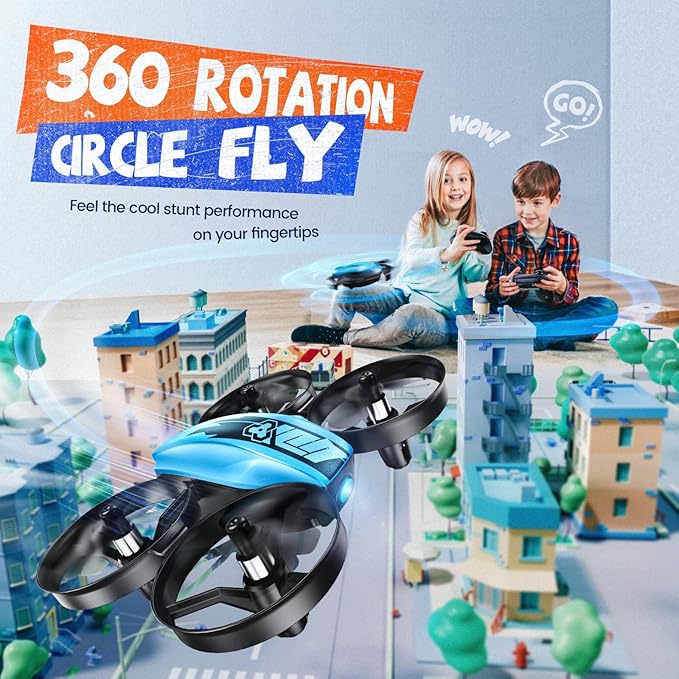 V995 Mini Drones for Kids 8-12 and Beginners,Indoor RC Quadcopter,Small Helicopter Plane with 3D Flips,360ยฐ Rotation,Circle Fly,Auto Hover,Headless Mode and 3 Batteries,Gift for Boys and Girls
